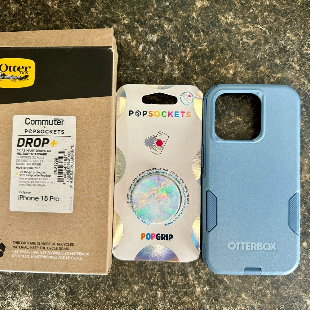 Otter-box case with pop socket. .
